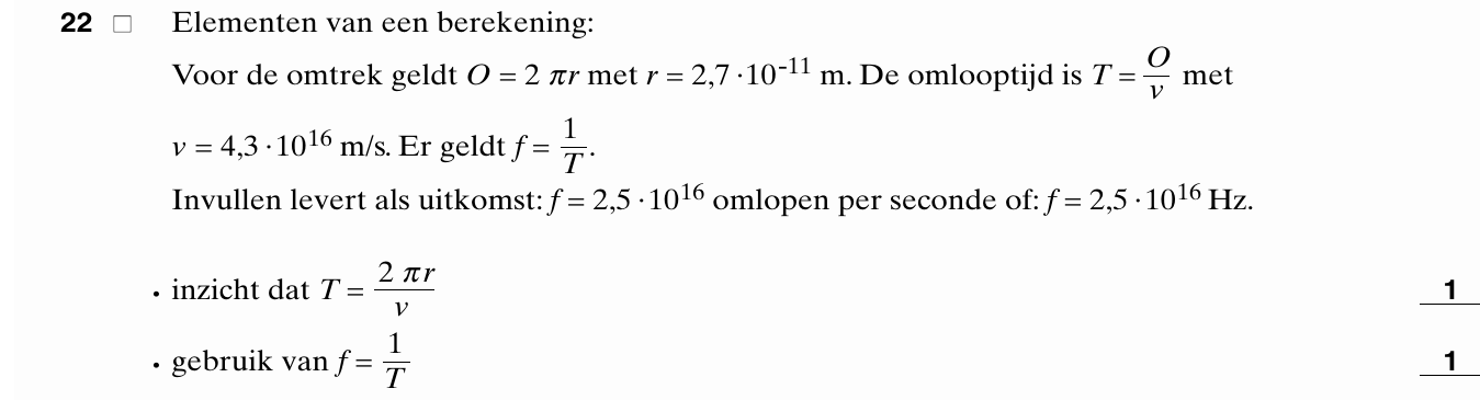 beoordelingsmodel vraag 22