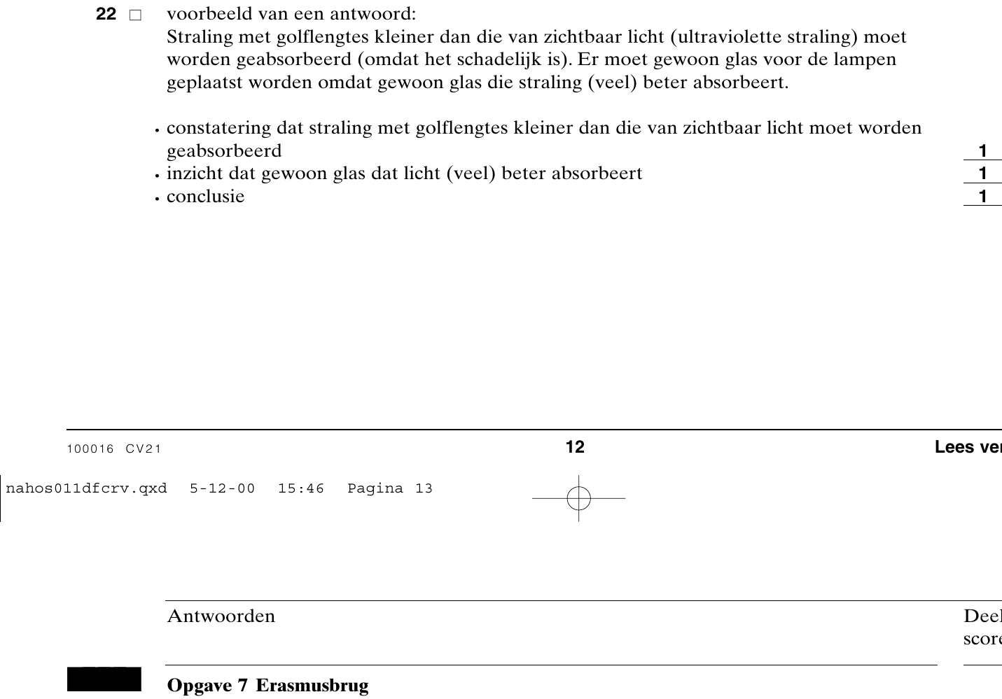 beoordelingsmodel vraag 22
