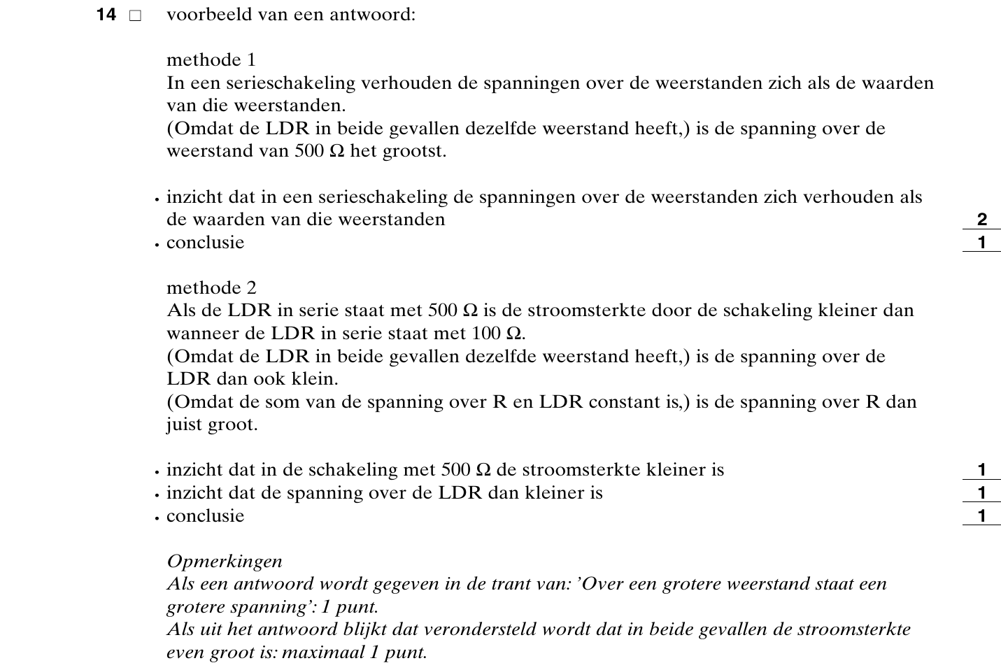 beoordelingsmodel vraag 14