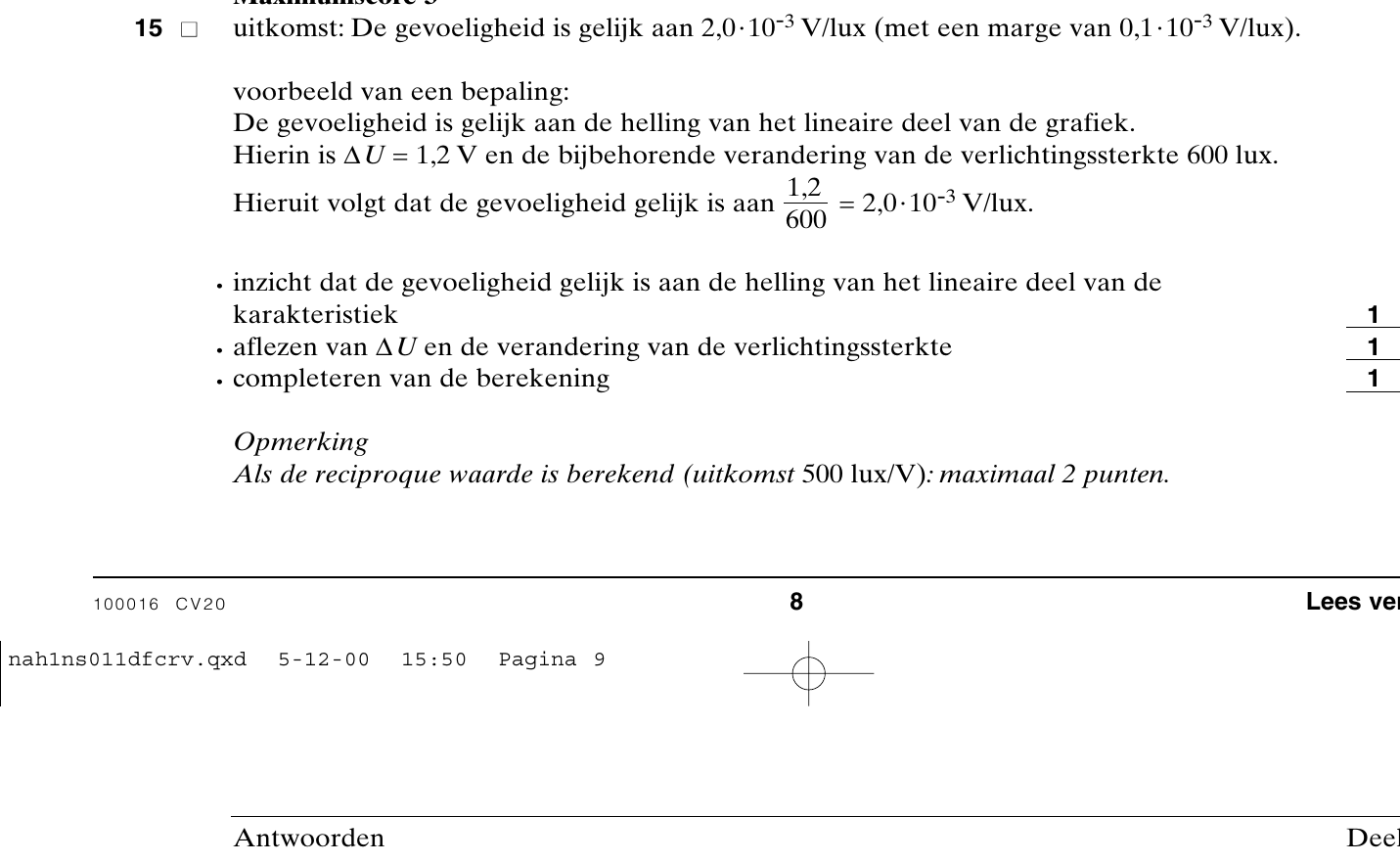 beoordelingsmodel vraag 15