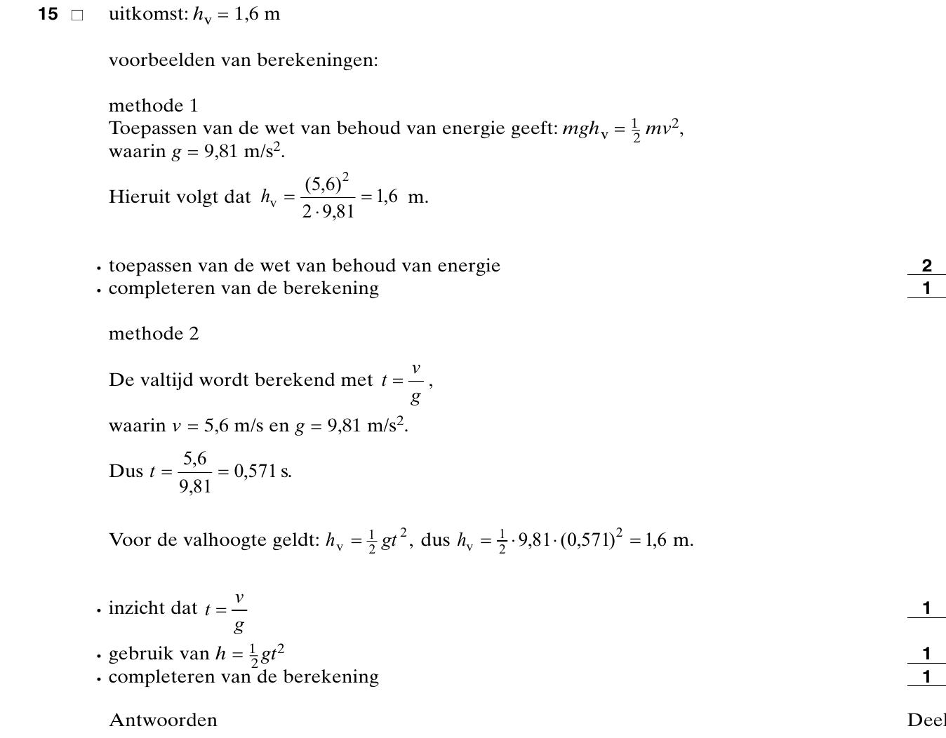 beoordelingsmodel vraag 15