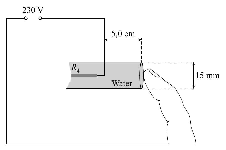 230 V 5,0 cm R 4 15 mm Water