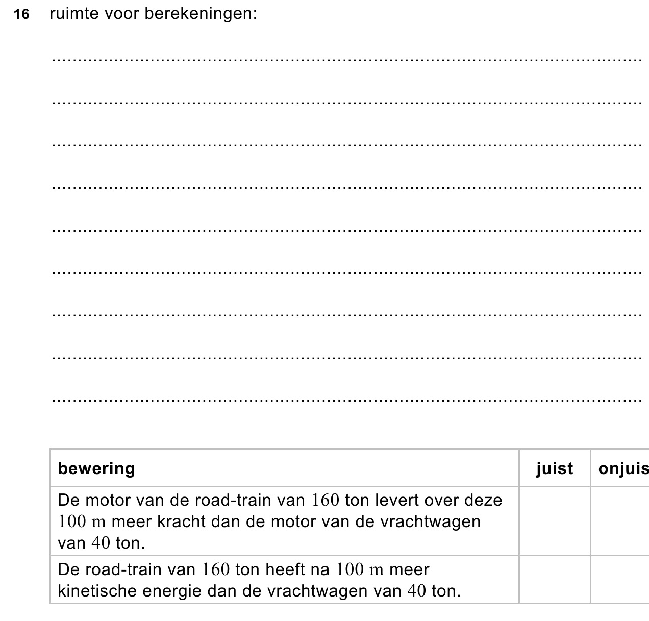uitwerkbijlage bij vraag 16