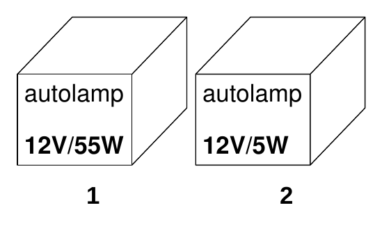 autolamp autolamp 12V/55W 12V/5W 1 2