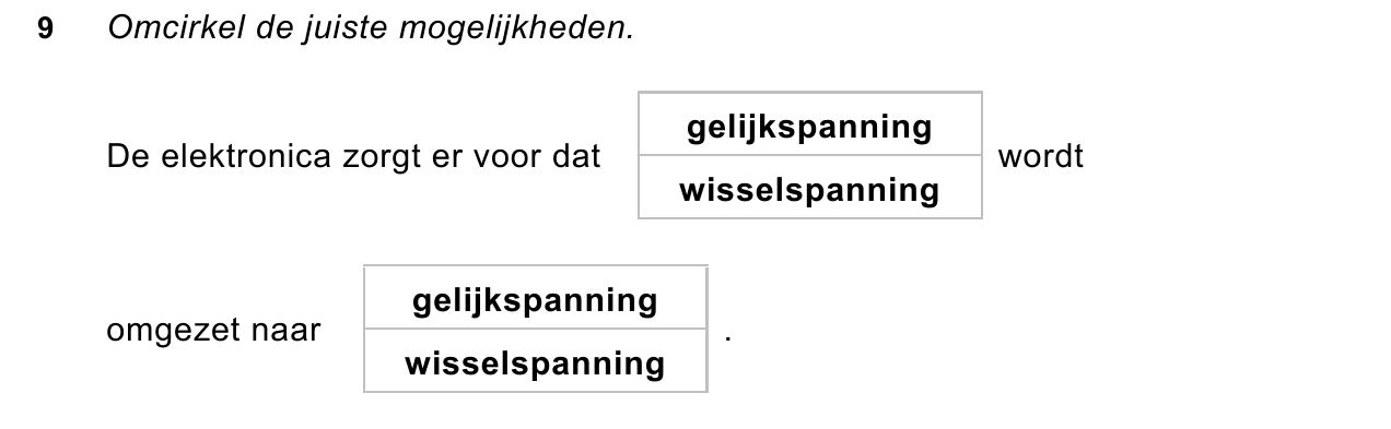 uitwerkbijlage bij vraag 9