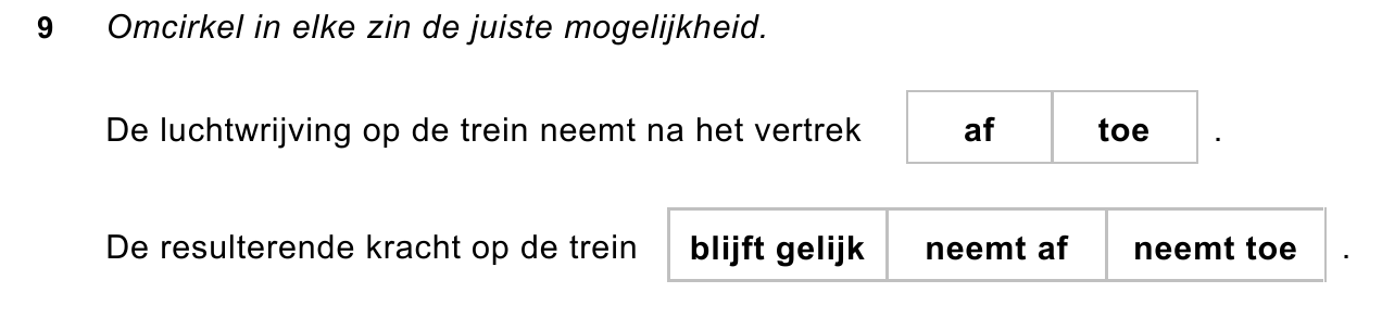uitwerkbijlage bij vraag 9