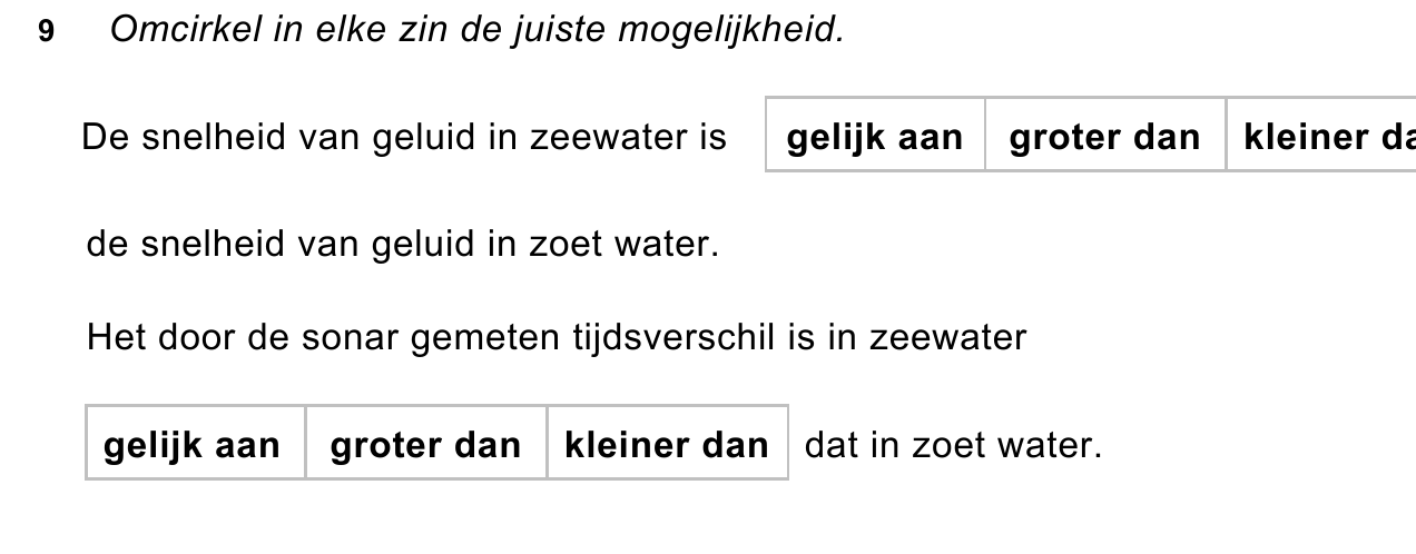 uitwerkbijlage bij vraag 9