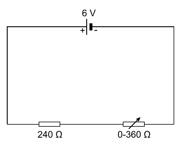 6 V + - 240 Ω 0-360 Ω