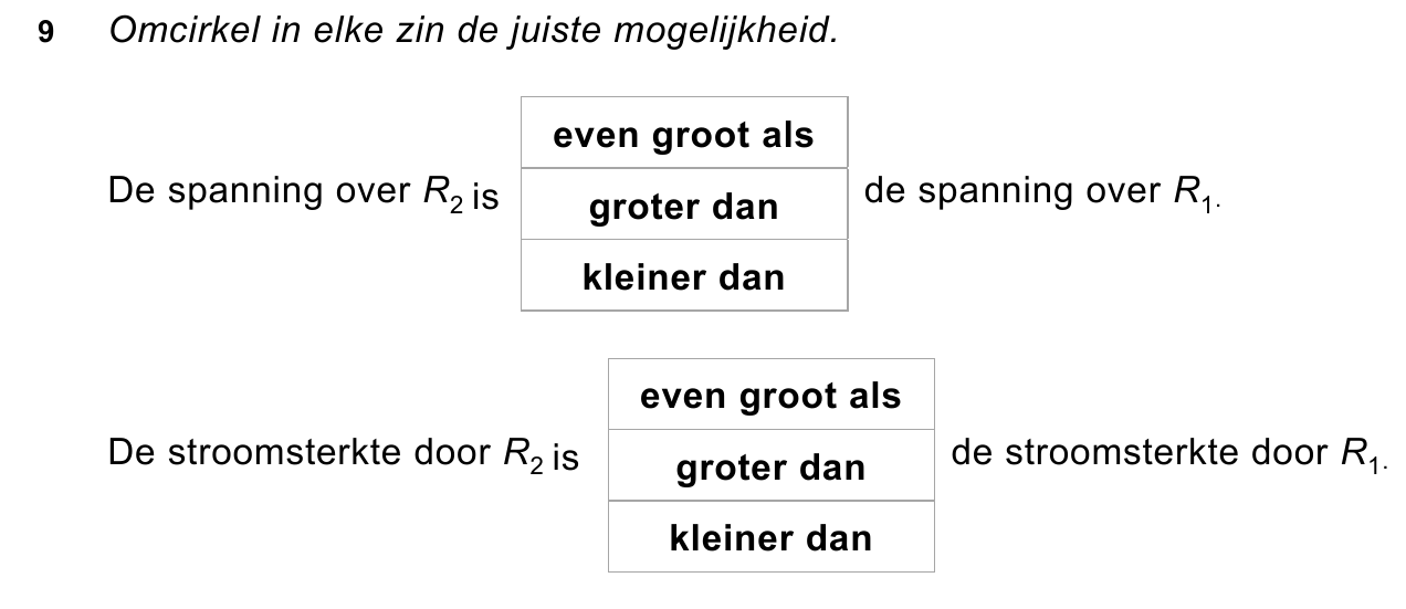 uitwerkbijlage bij vraag 9