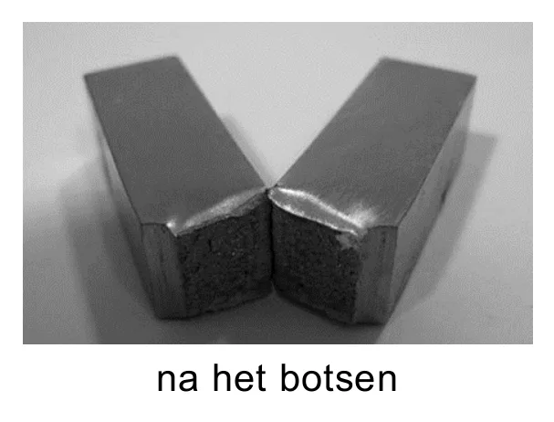 na het botsen