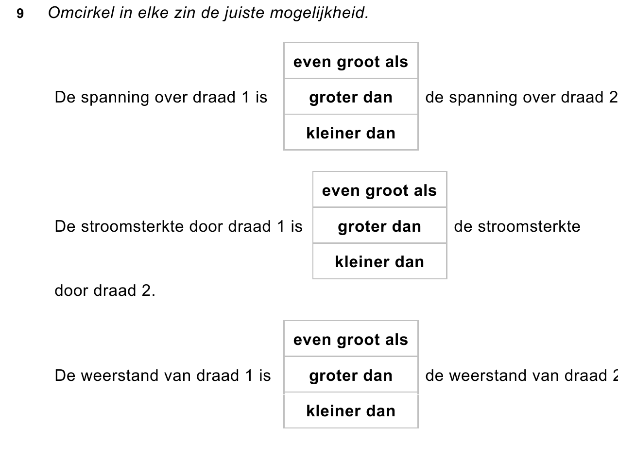 uitwerkbijlage bij vraag 9