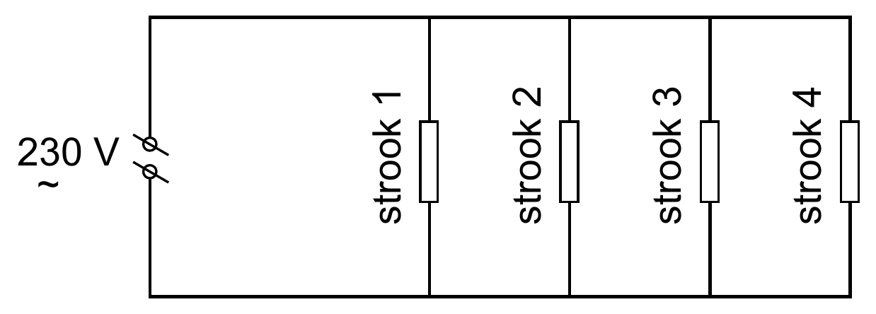 230 V 1 koorts 2 koorts 3 koorts 4 koorts ~