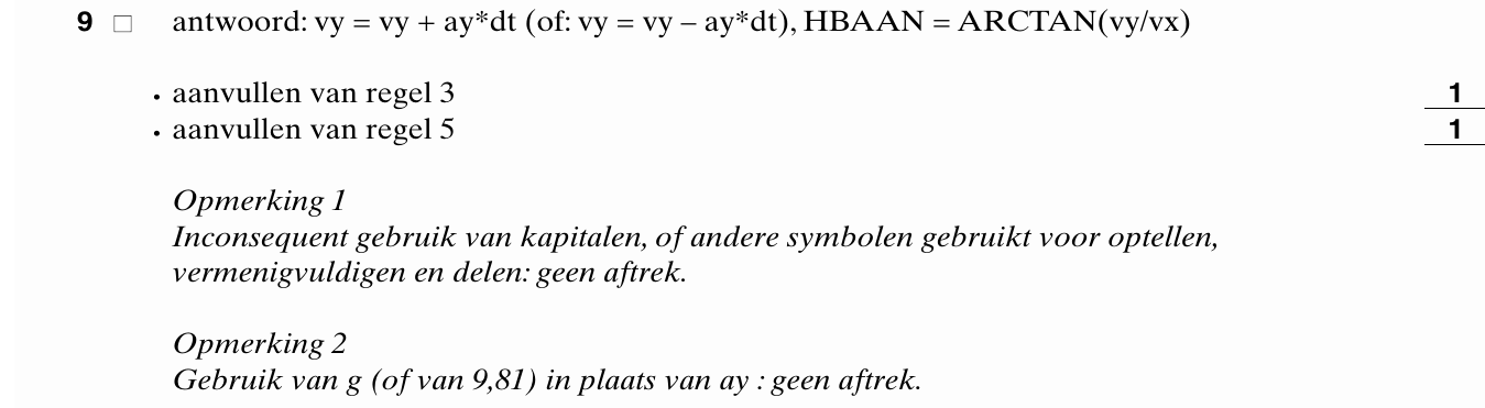beoordelingsmodel vraag 9
