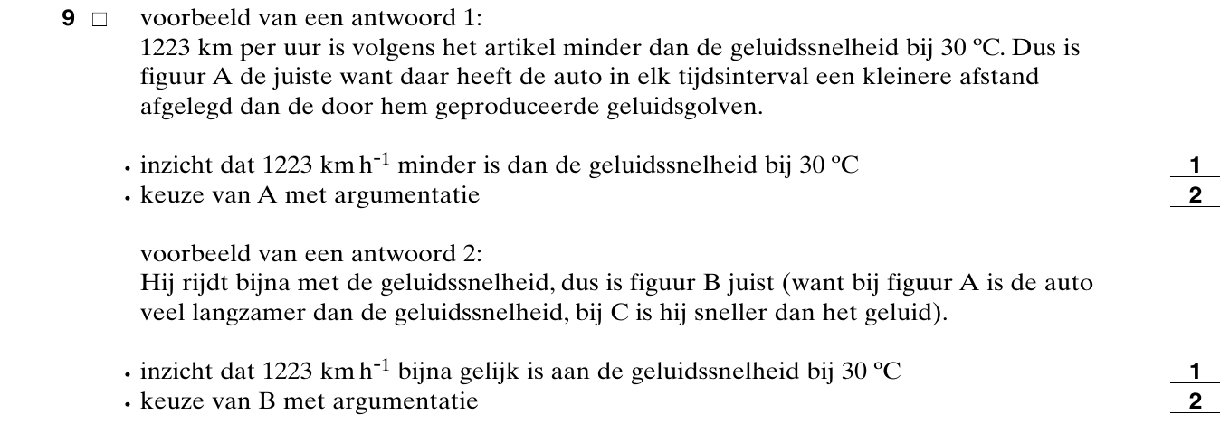 beoordelingsmodel vraag 9