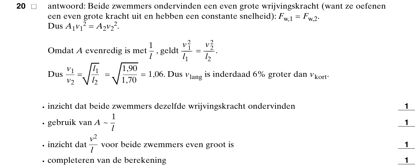 beoordelingsmodel vraag 20
