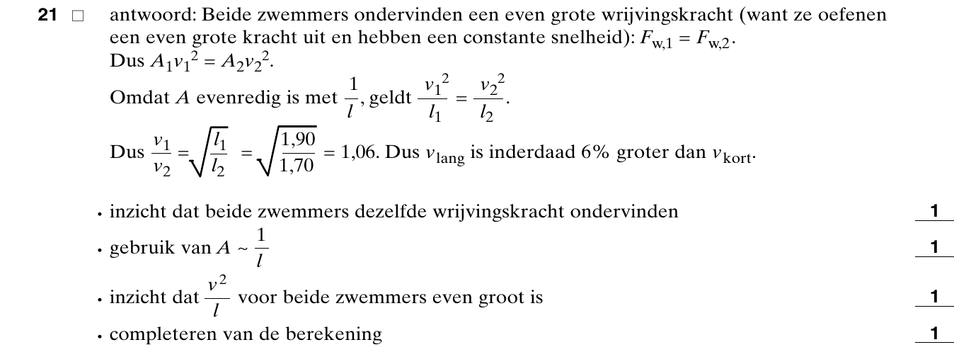beoordelingsmodel vraag 21