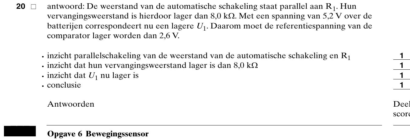 beoordelingsmodel vraag 20