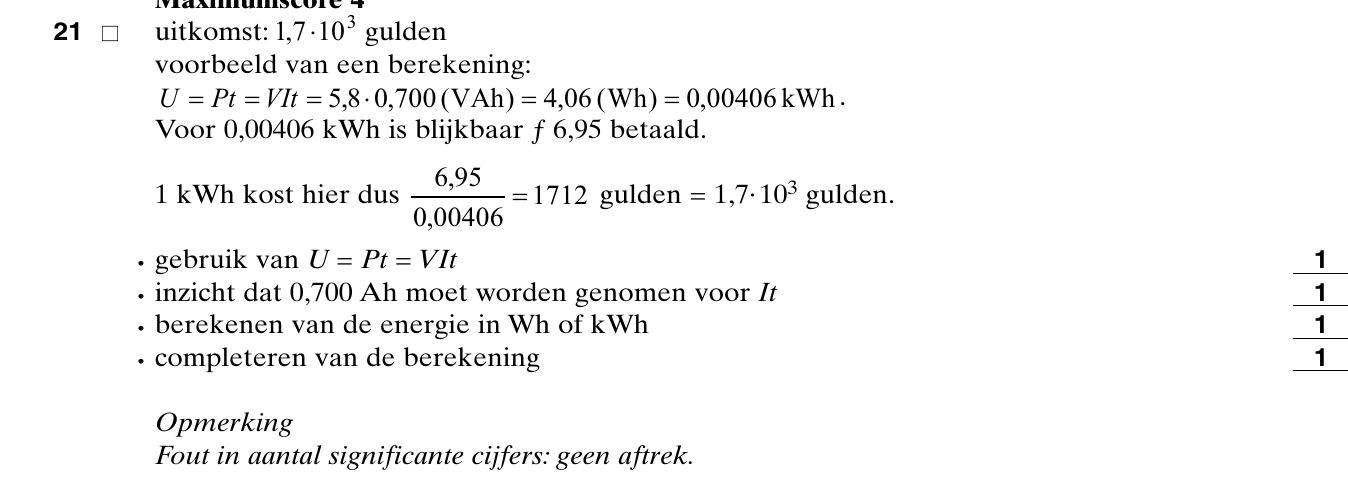 beoordelingsmodel vraag 21