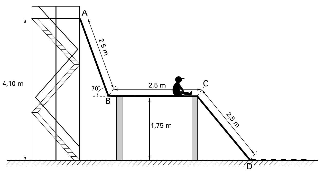 A 2 ,5 m m 2,5 m C 70˚ B 2 ,5 1,75 m m D