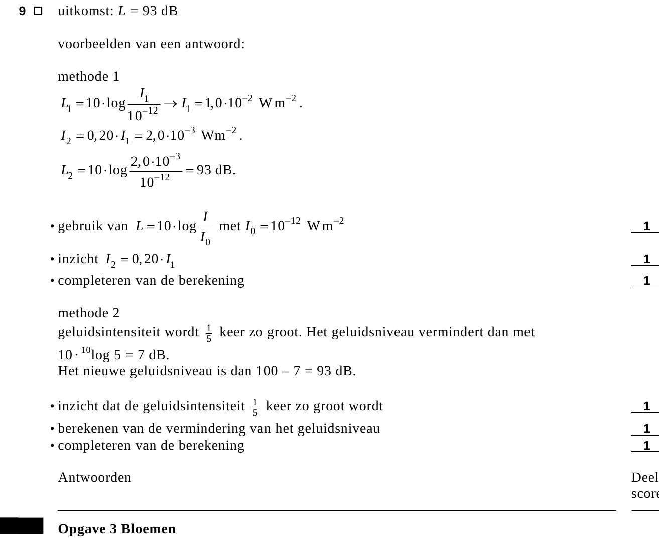 beoordelingsmodel vraag 9