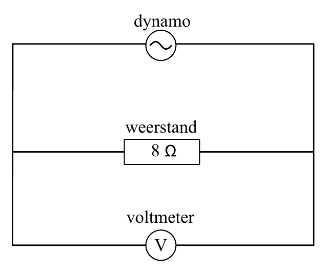 dynamo weerstand 8 voltmeter V