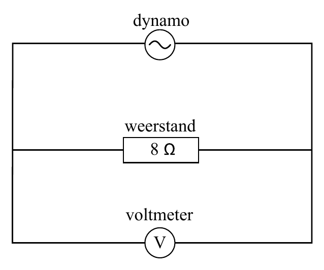 dynamo weerstand 8 voltmeter V