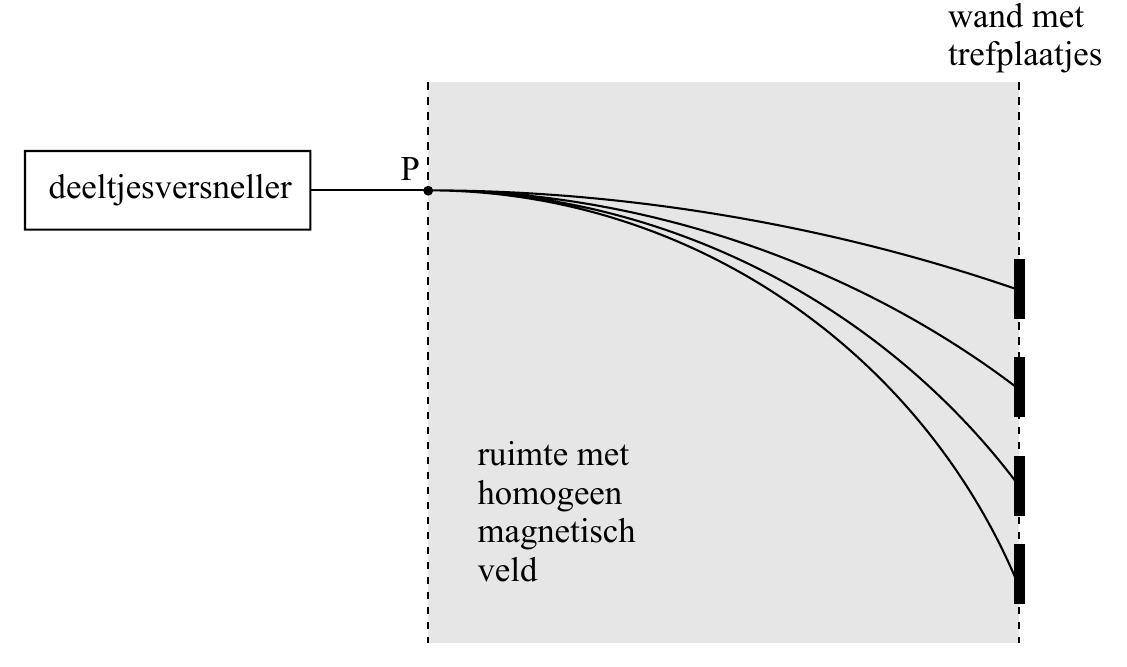 wandmet trefplaatjes P deeltjesversneller ruimtemet homogeen magnetisch veld